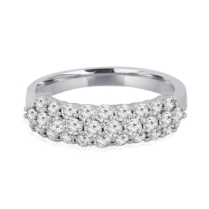 Ladies Diamond Cluster Ring 0.60ct Si1, 14k White Gold, 3.7g