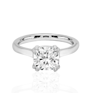 Ladies Diamond Cushion Solitaire Engagement Ring 2.00ct, 14k White Gold
