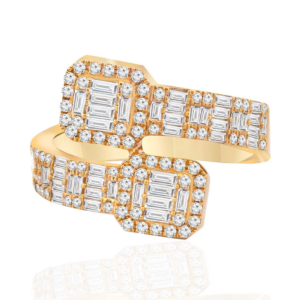 1.60ct Cuff Diamond Open Ring 14k Yellow Gold 6.2g